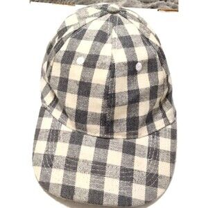 Checkered Baseball Cap Hat - Black White Plaid Casual Outdoor Adjustable Strapba